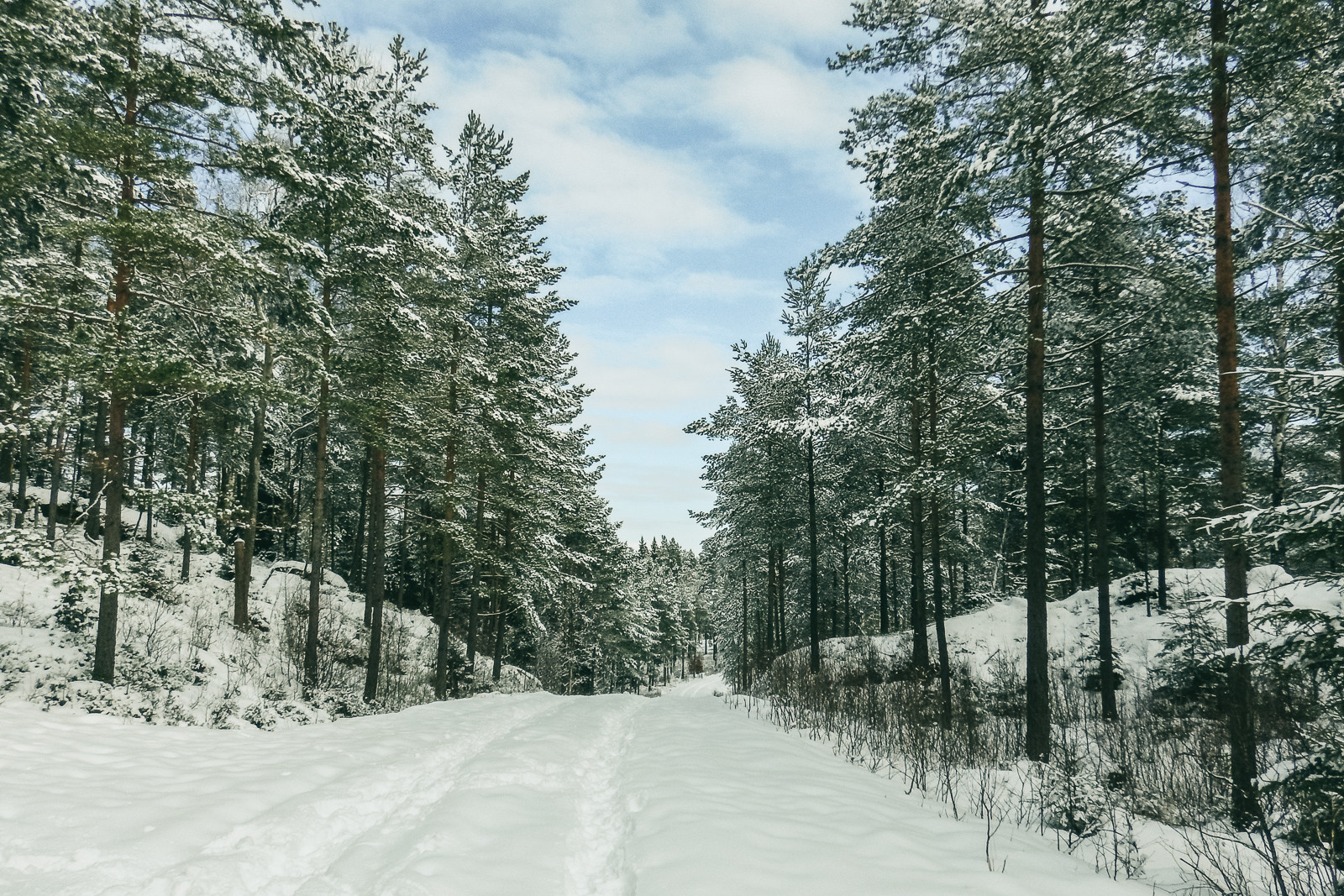 Ute i snön.